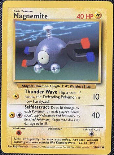 Magnemite 053/102 Base Set Regular - Pokémon Card - 第 1/2 張圖片