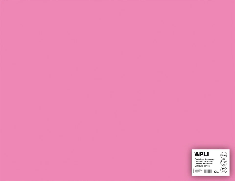 [14261] apli Etui Cartoline de Bricolage 180g/m² 50X65cm 25 Feuilles Rose - Photo 1/1