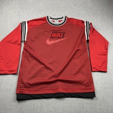 Maglia calcio portiere Nike vintage anni 90 rossa e nera a strati taglia L (14-16)