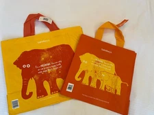 Sainsbury Elephant Strong Sturdy Tote Bag Orange Reusable London England Uk Nwt