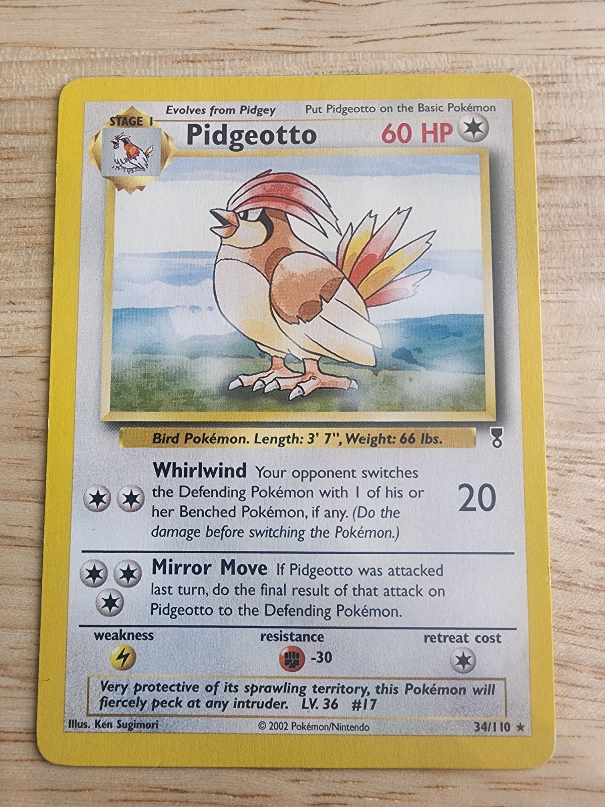 Pidgeotto 34/110 Legendary Collection Rare Vintage Pokemon TCG Card HP