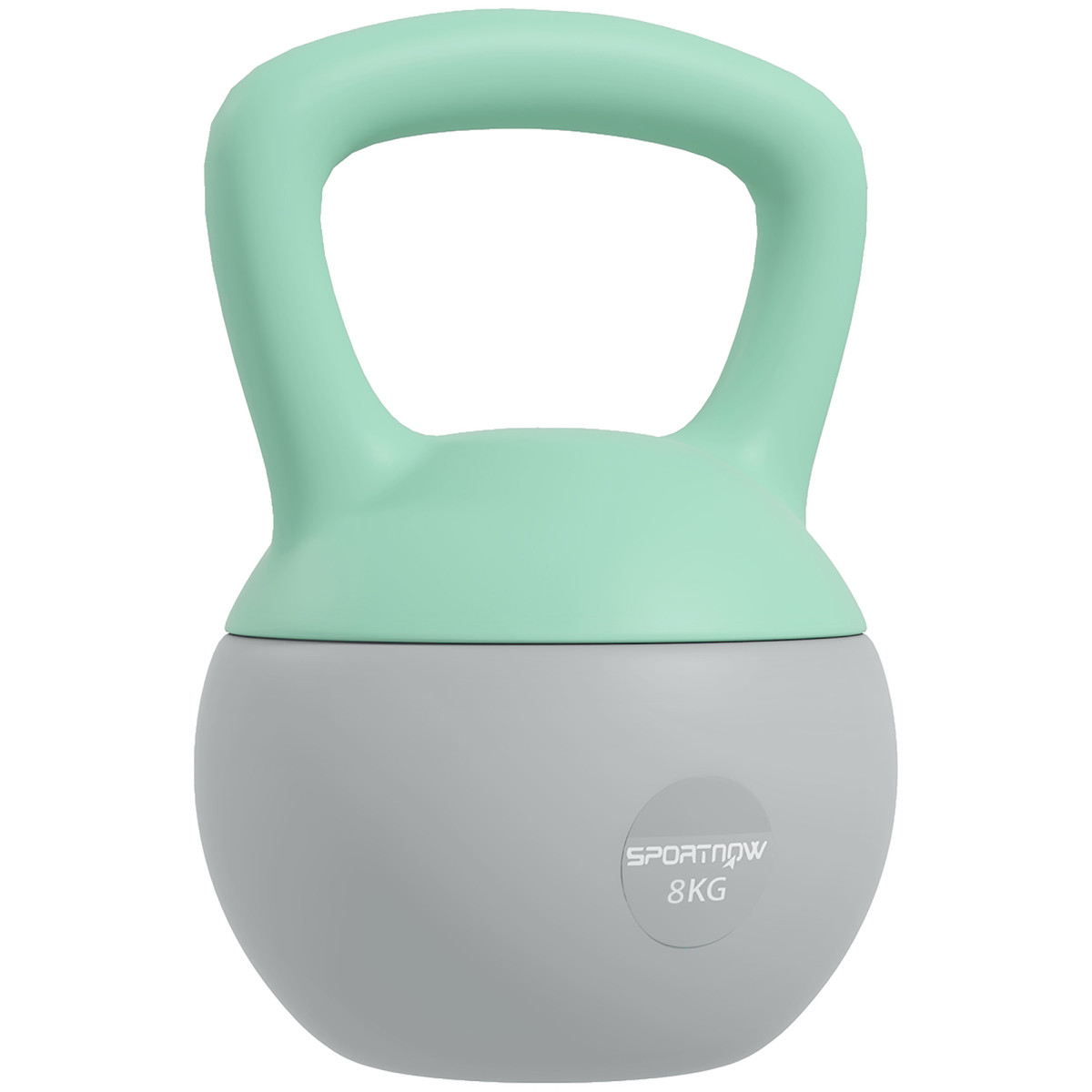 SPORTNOW 8KG Kettlebell with Soft Body and Non-Slip Handle - Grey and Green