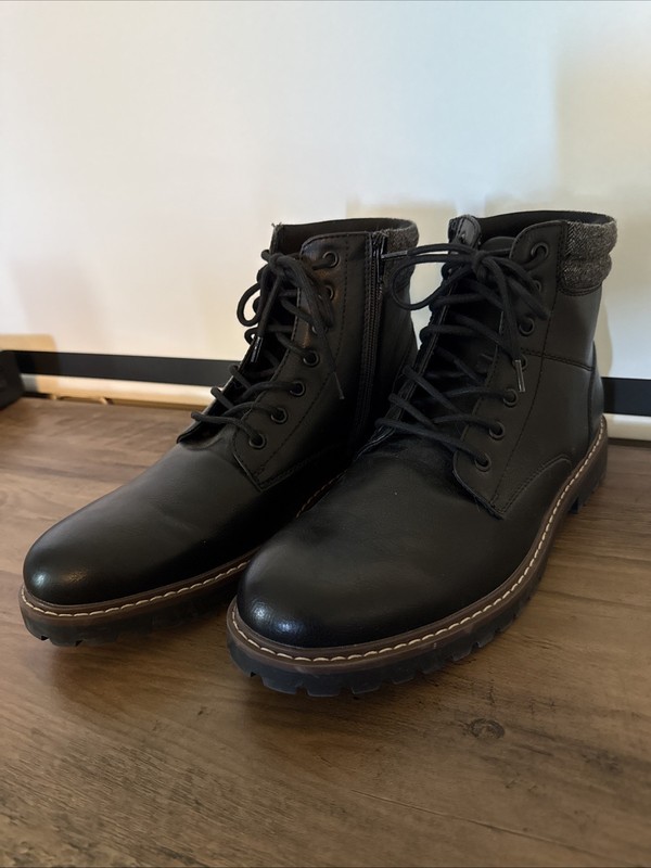 Sonoma Mens Dress Boots Size 11 Ortholite Eco Coltonn Black Side Zip Kohl’s