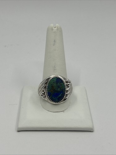 Sterling Silber 925 Malachit Ring 15,3 g Größe 13