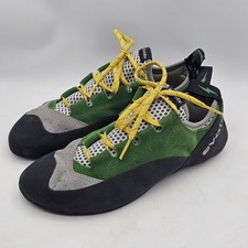Evolv Spark Rock Climbing Shoes Green Suede Mens Size 12.5 Made In Korea