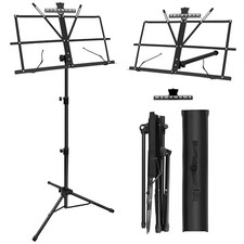 DkOvn 1 Pack Music Stand, with Music Sheet Clip Holder  1 Pack - Black