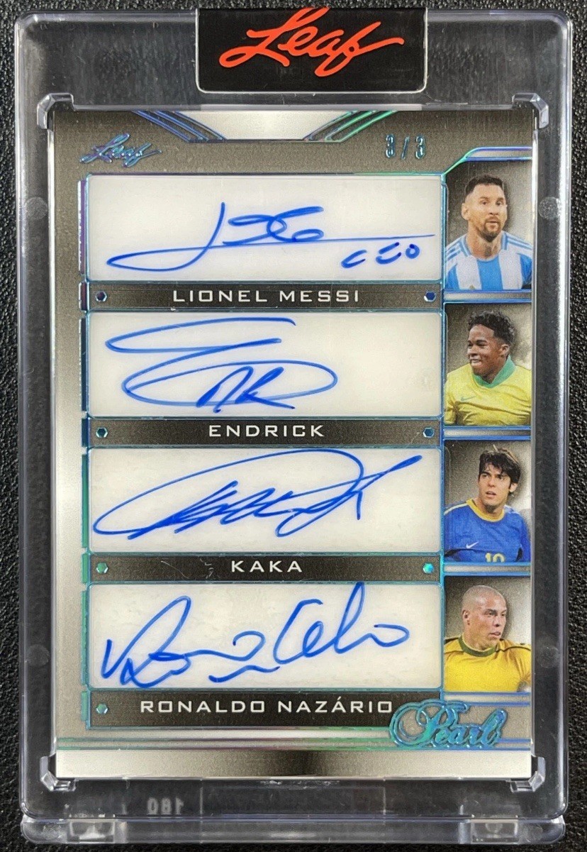 2025 Leaf Pearl Messi Endrick Kaka Ronaldo Rooney Garnacho Benzema Foden Auto /3