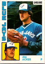 1984 OPC O-Pee-Chee #359 Jim Acker Toronto Blue Jays Rookie Card RC YB4. rookie card picture