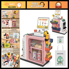 Kids Cash Register Playset - 48PCS Toy Set with Coffee Machine, Money, Calculato