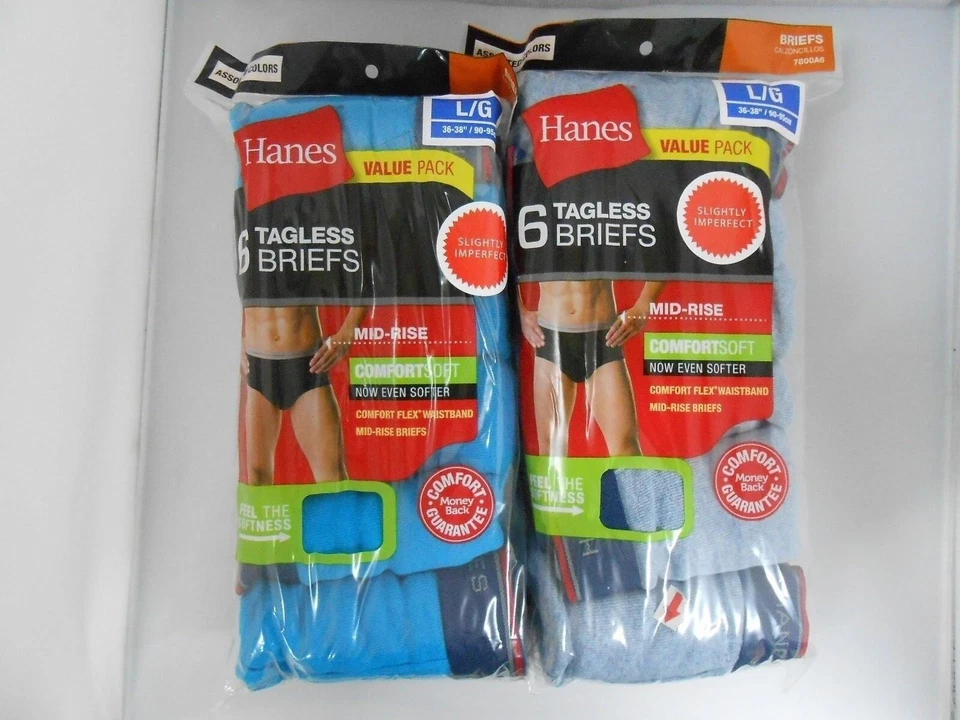 PACK DE 12 calzoncillos sin etiquetas Hanes para hombre colores/cinturas/estilos surtidos S, M, L XL Foto 4 de 4