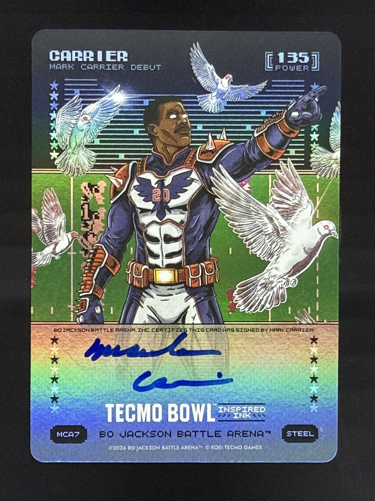 Mark Carrier Auto Steel Battlefoil 2026 Bo Jackson Battle Arena Tecmo Bowl