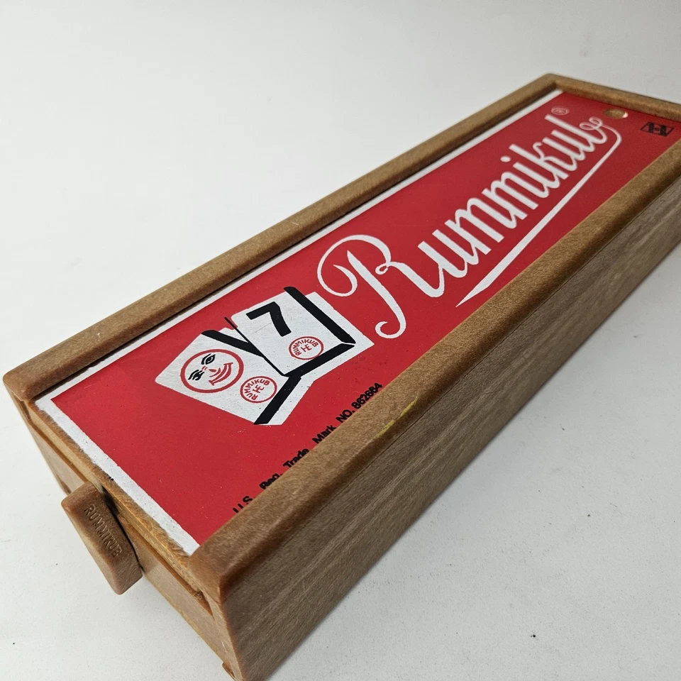 Vintage 1970's Rummikub Game Faux Wood Resin Case w/Instructions Made in Israel - Image 2 of 3