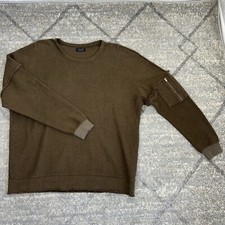 Zara Man Crewneck Pullover Sweatshirt Textured Goblin Boho Earthy Grunge XL