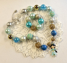 Chunky, BubbleGum Necklace, Stretch Bracelet, Baby, Girl, Enamel, Photos, bg19