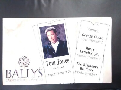 BALLYS CASINO LAS VEGAS, NEVADA TOM JONES POSTCARD GREAT FOR ANY OLD COLLECTION!