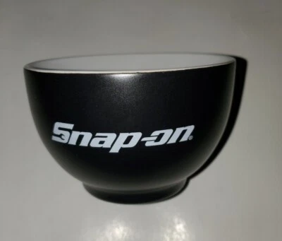 Snap On Tools Cereal Soup Bowl Black & White LOGO 5" Wide 20oz GENIUNE NEW!!!!!!