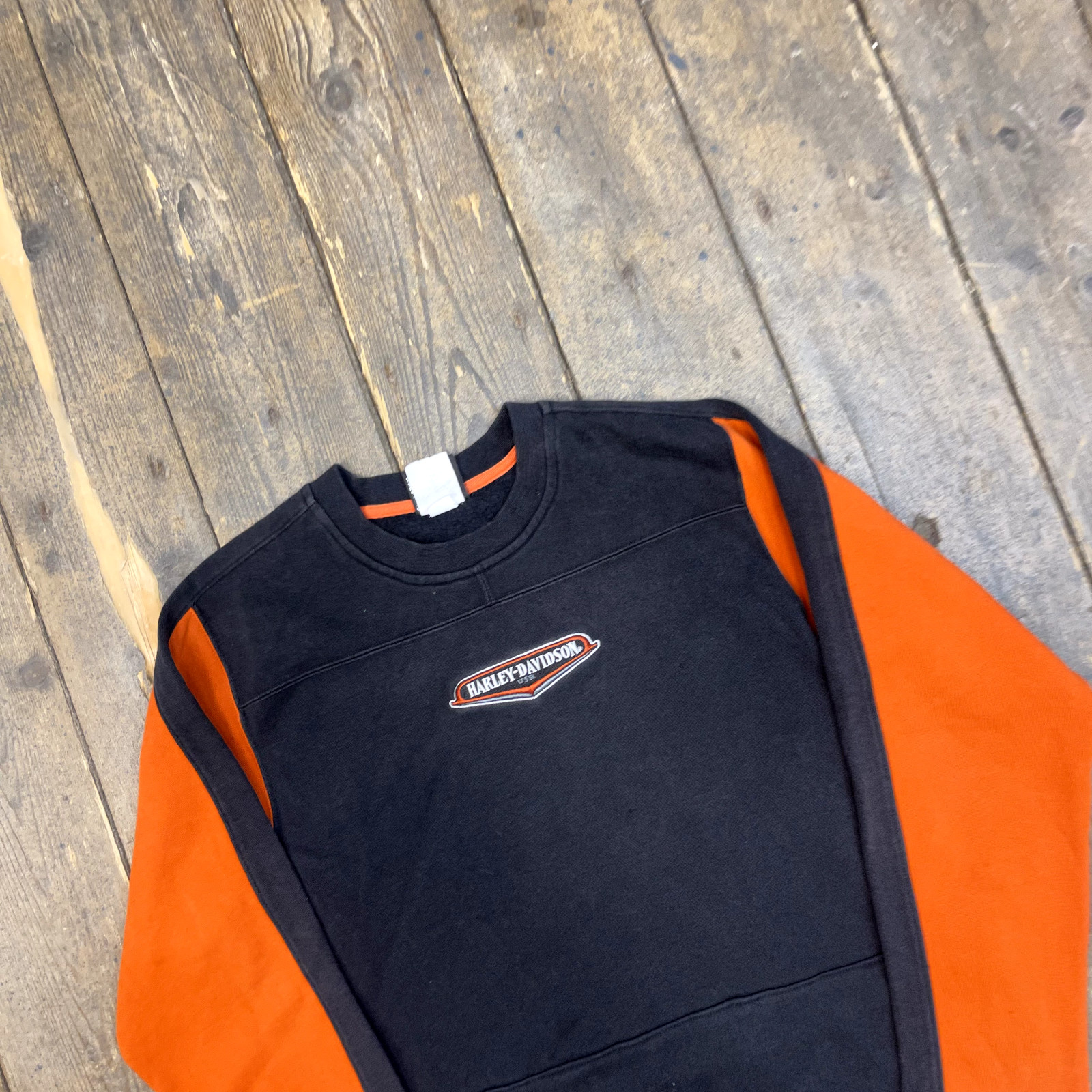 Harley Davidson Sweatshirt Kids Vintage Graphic Y2K Biker Jumper, Black, Large image 3
