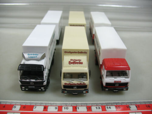 AJ393-0,5# 3x Herpa H0 camion Mercedes-Benz MB: EKU + Hofbräu + bevande Lippert - Foto 5 di 5