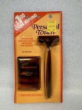 Vintage Schick Personal Touch Razor With 2 Twin Blade Cartridges New NOS