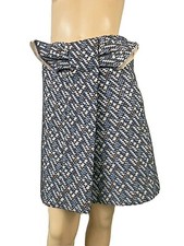 MARNI TWEED WOOL/SILK A-LINE PLEATED BOW SKIRT SIZE 38