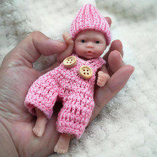 Mini Reborn Baby Puppen Schlafen Silikon Ganzkörper Mädchen 4,5 Zoll Miniatur Baby