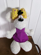 Peluche Diddl diddlina  28 cm Robe violet Noeud Jaune à pois SuperSoft