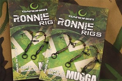 Gardner Tackle Prêt À L'Emploi Ronnie Rigs / Mugga Hooks / Pêche Au Carpe - Photo 1/4