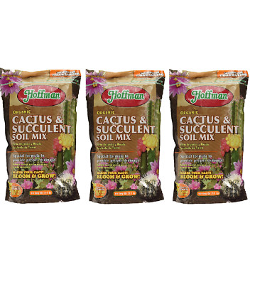 Hoffman 10410 Organic Cactus and Succulent Soil Mix, 10 Quarts (Pack of 3)