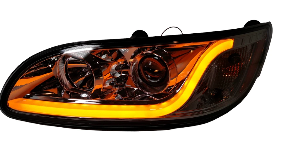 (LH) Chrome Headlight Dual Function LED Running Light Peterbilt 382/384/386/387 - Image 2 of 4