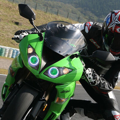 Headlight Assembled Angel Green Devil Eyes For Kawasaki Ninja ZX6R