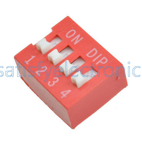 50Pcs Slide Type Switch Module 2.54mm 4-Bit 4 Position Way DIP Red Pitch NEW Z - Picture 4 of 4