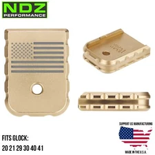 NDZ Brass Glock Gen 1-5 20 21 29 30 40 41 Magazine Base Plate Weighted Engraved