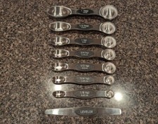 Dual Sided Stainless Steel Magnetic Measuring Spoons 8 Pcs