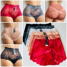 6 Pack Women's High Waisted Briefs Bikini UNDERWEARS LACE UNDIES Panties 46 S-XL