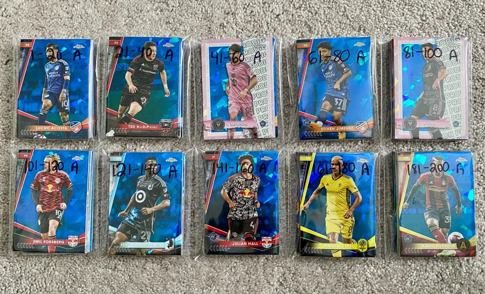 2024 Topps Chrome MLS Sapphire 200 Card Complete Set w/ Messi, Acosta, Zlatan ++ - Image 2 of 2