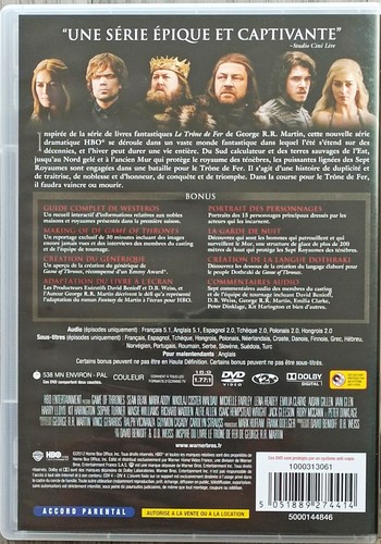 COFFRET 5 DVD/GAME OF THRONES/INTÉGRALE DE LA SAISON 1/DAVID BENIOFF/D. B. WEISS - Imagen 2 de 2