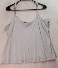 Alfani Cami Tank Top Womens Gray Adjustable Spaghetti Straps Round Neck Casual