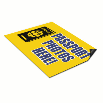 Car Magnet Set of 2 Passport Photos Here! Advertising Printing Industrial Sign
