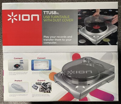 Ion USB Turntable TTUSBxl - CONVERT VINYL RECORDS TO DIGITAL - New in Sealed Box