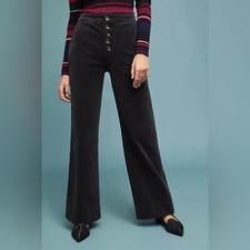 Anthro Pilcro and the Letterpress Ultra High-Rise Wide-Leg Cord Jeans Size 31