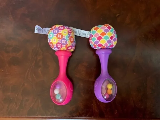 Fisher-Price Rattle 'N Rock Maracas Pink & Purple, Set Of 2 Baby Rattle  Activity