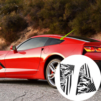 Rear Window Side Sticker Window US Flag Vinyl Decals For Corvette C7 ...