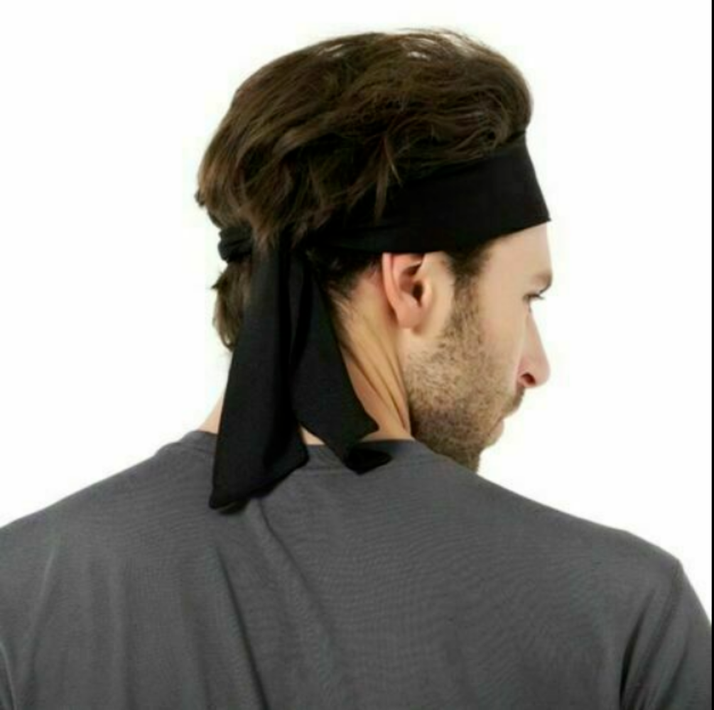 Head Tie Sports Long Headband Tennis Ninja Sweatband Bandana for