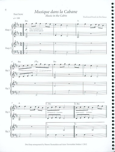 Cabin Fever for Two Songbook Harp Duet 2012 Sharon Thormahlen Anna T Jenkins - Picture 2 of 7