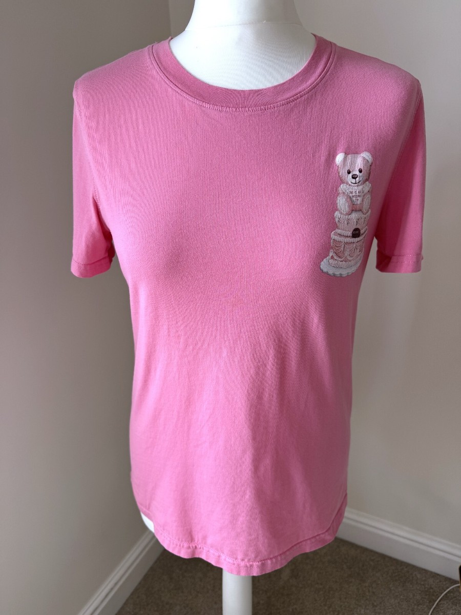 MOSCHINO Women's Pink Cake Bear T-Shirt Cotton Size 10 RRP £105
