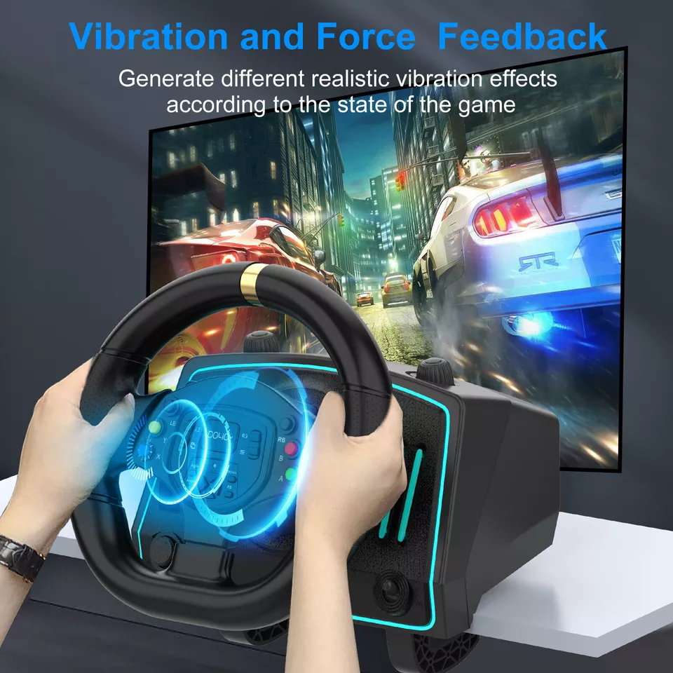 DOYO Lenkrad mit Pedalen und Schalthebel Für PC/PS4/PS3 Gaming - Bild 4 von 4