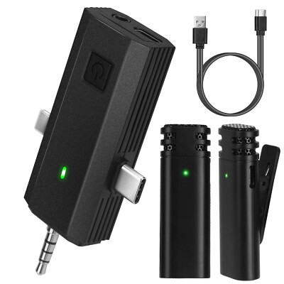 Wireless Clip on Microphone Audio Video Recording Mini Mic For Android/iphone