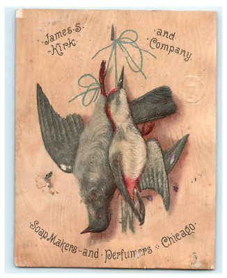 James S Kirk and Co Soap Perfume Chicago Dead Birds Game Victorian Trade Card