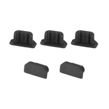 Silicone Micro USB Anti-Dust Stopper Cap Cover Black 5pcs