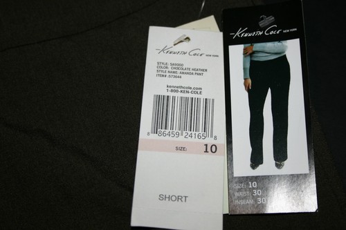 Kenneth Cole NY Amanda Pantalones Pantalones Mujer 10 Cortos 33 x 31 Marrón - Imagen 8 de 11